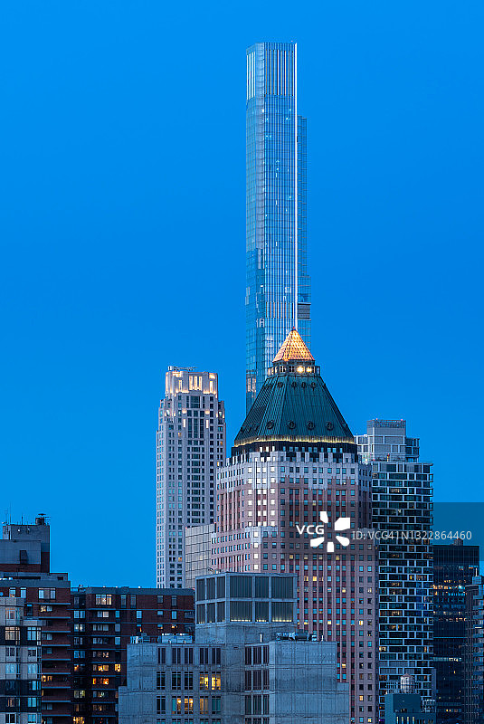 纽约环球广场和中央公园大厦的高角度视图图片素材