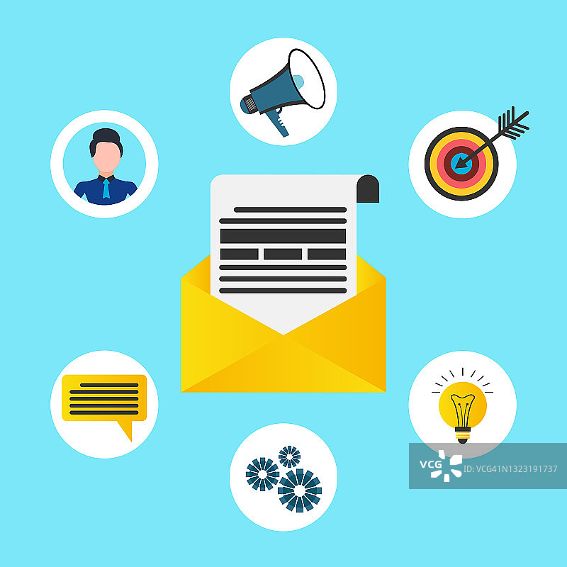 电子邮件营销策略时事通讯概念图片素材