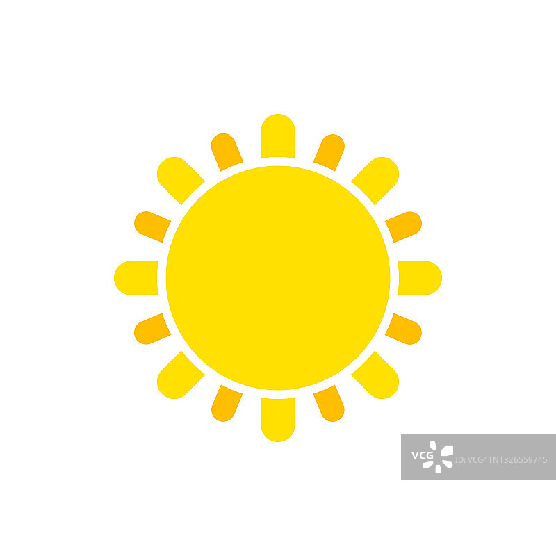 太阳图标上的白色背景。图片素材