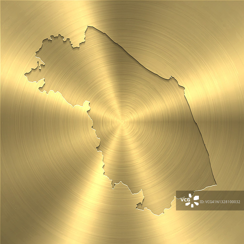 Marche地图上的金色背景-圆形拉丝金属纹理图片素材