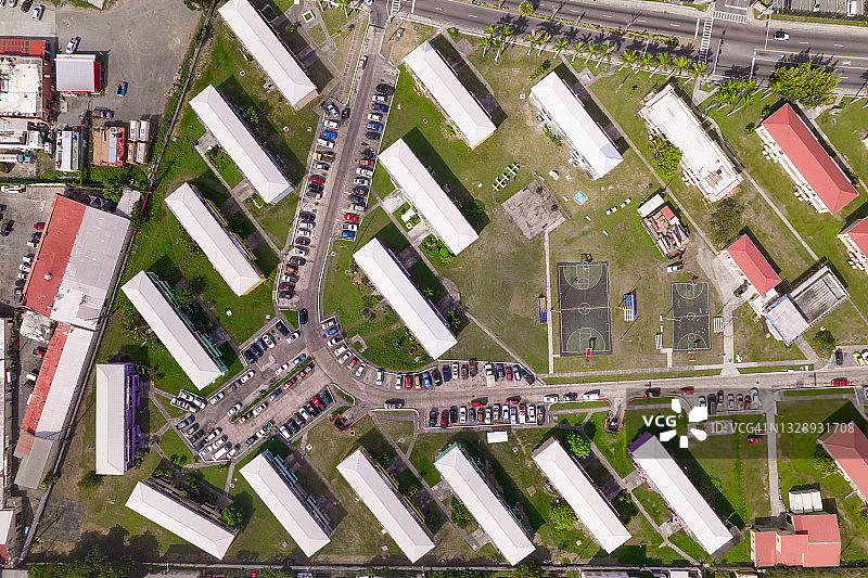 圣托马斯市夏洛特阿马利亚市中心上空的航拍图片素材