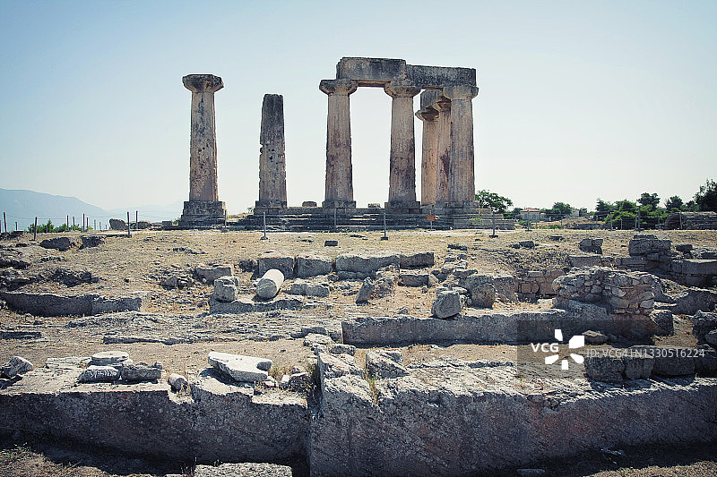 阿波罗神庙，古科林斯，2021年旅行希腊图片素材