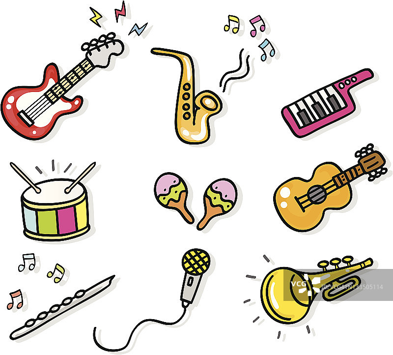 图标音乐乐器卡通插图元素图片素材
