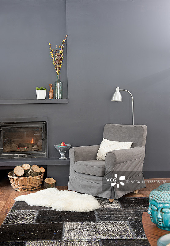 现代家庭室内客厅与坐垫图片素材