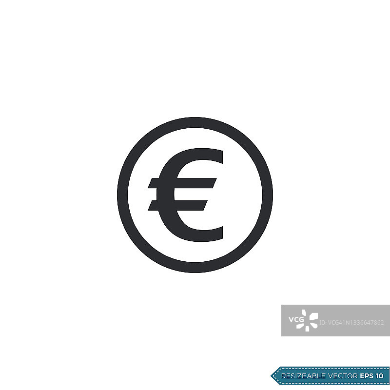 欧元硬币图标矢量模板平面设计图片素材