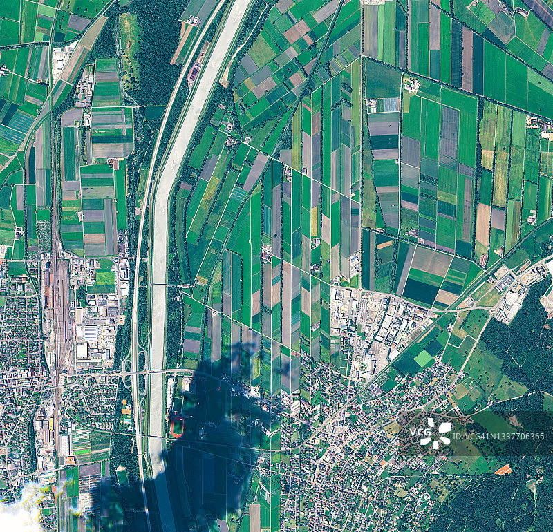 卫星图片，瓦杜兹，列支敦士登图片素材