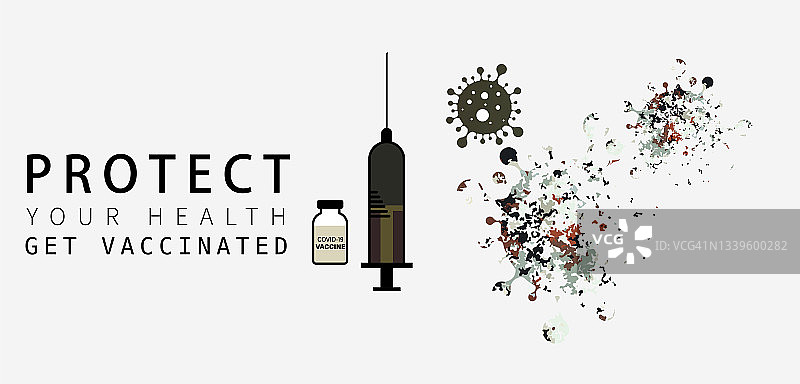病媒COVID-19疫苗接种和病毒概念海报插图图片素材