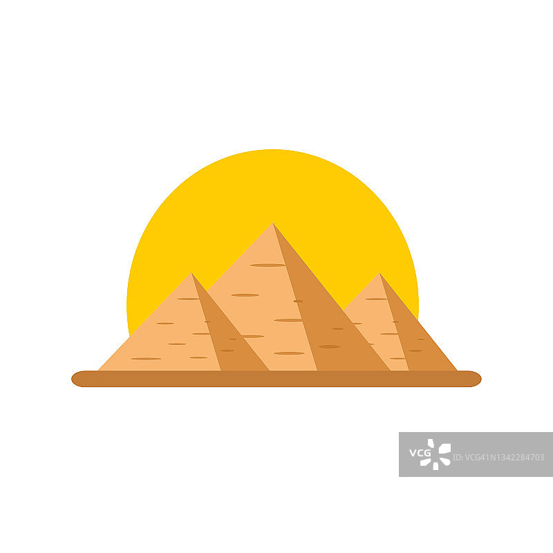 埃及金字塔孤立在白色背景下。图片素材