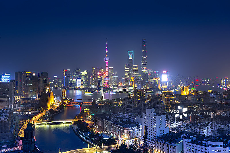 上海全景天际线图片素材