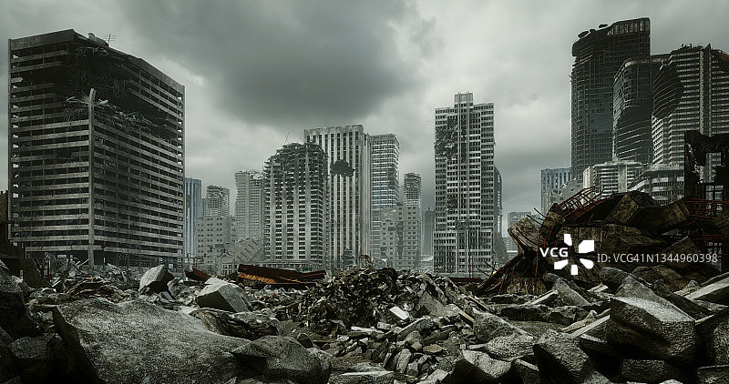 世界末日后的城市景观图片素材