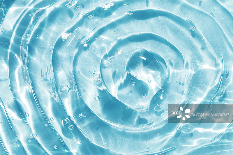 蓝水波浪抽象或天然泡沫纹理，凝胶肥皂，背景摄影图片素材