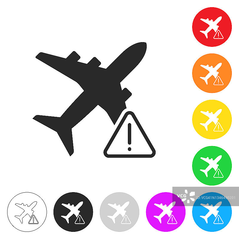 飞行限制。按钮上不同颜色的平面图标图片素材