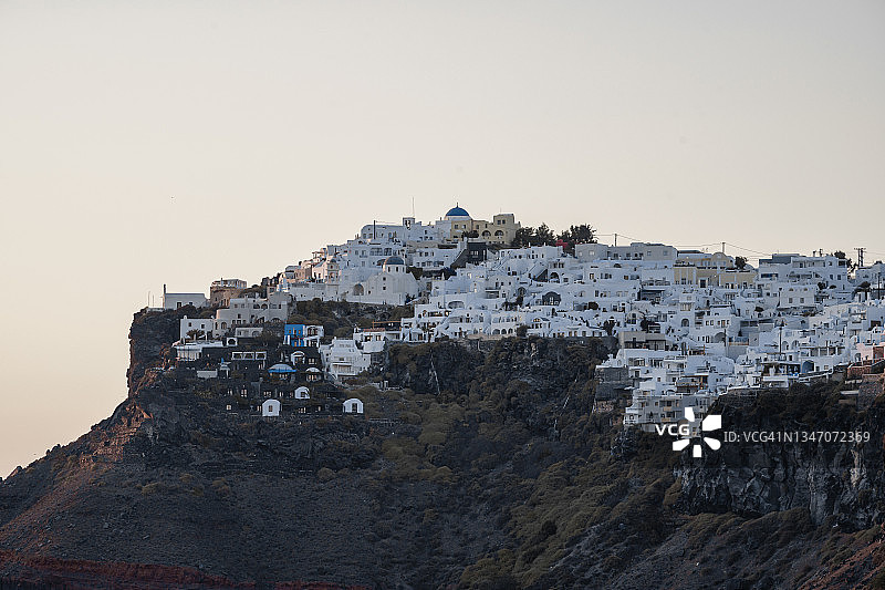 希腊圣托里尼岛伊梅洛维格利和菲拉村的风景图片素材