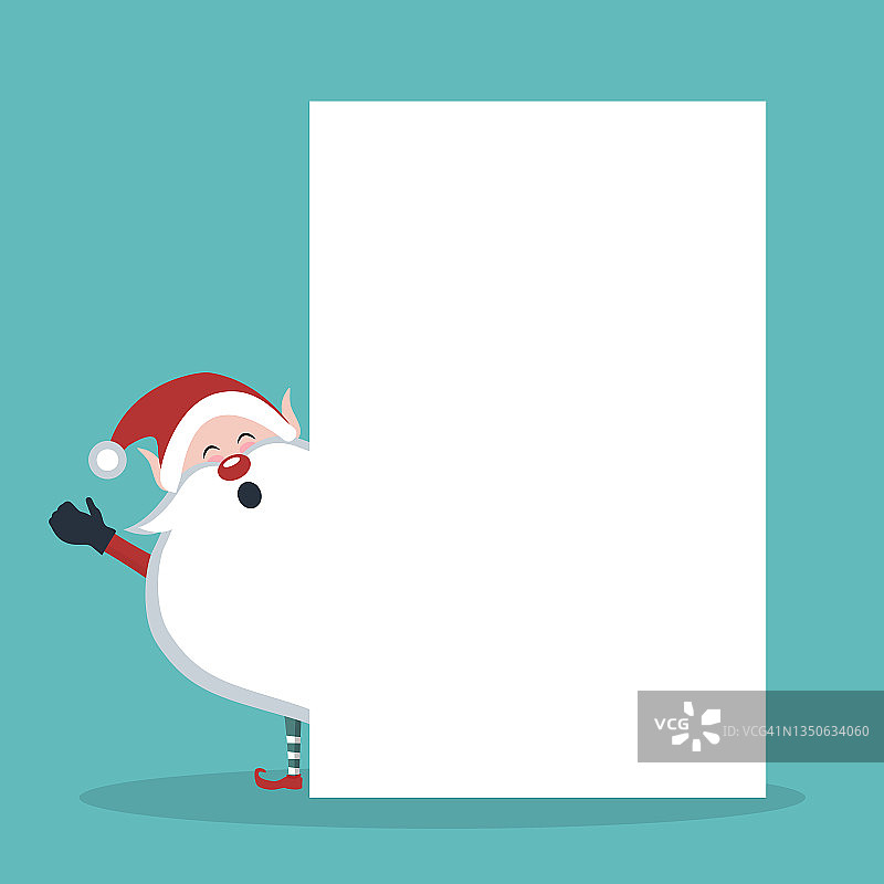小精灵的圣诞卡与白色的标志写图片素材