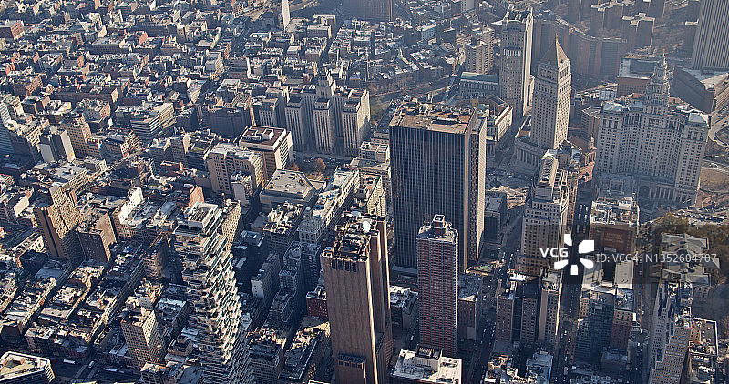 空中曼哈顿下城。图片素材