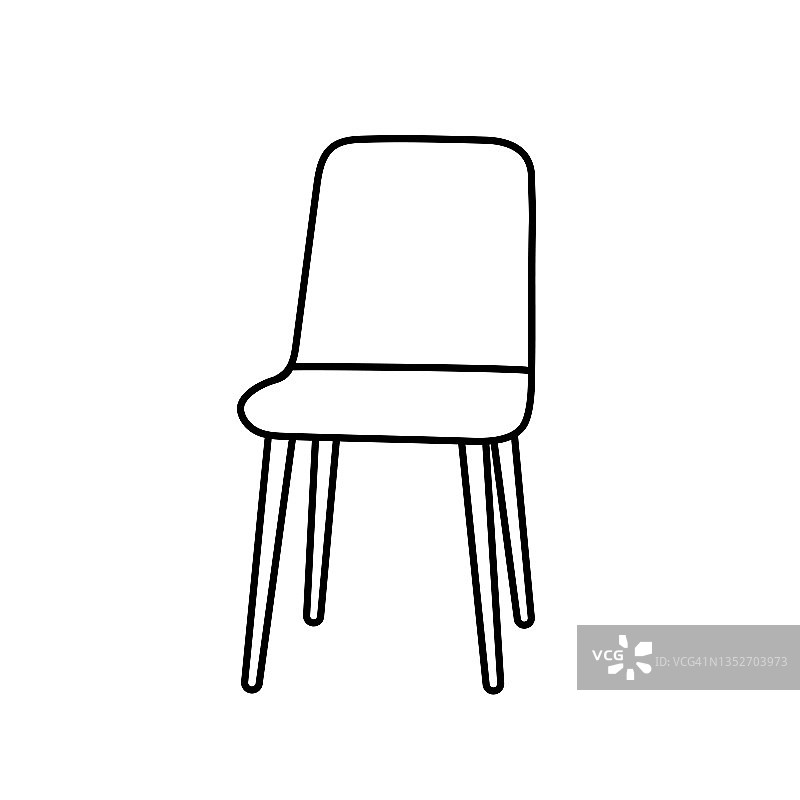 孤立软办公椅图标象形图。侧面轮廓。插图孤立在白色背景上图片素材
