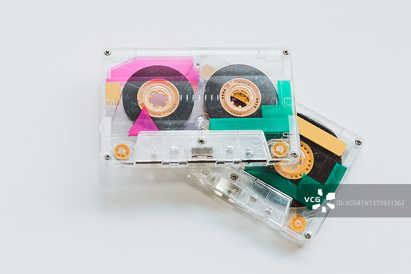 老式盒式磁带，90年代音乐混音磁带图片素材
