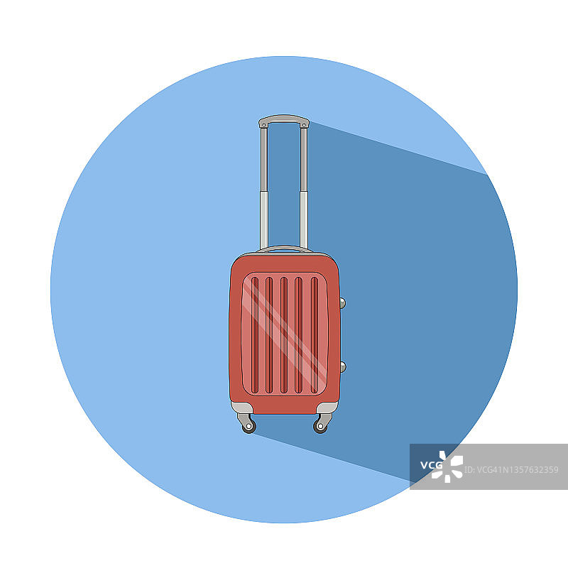 旅游塑料手提箱的轮子插图图标孤立的蓝色背景图片素材
