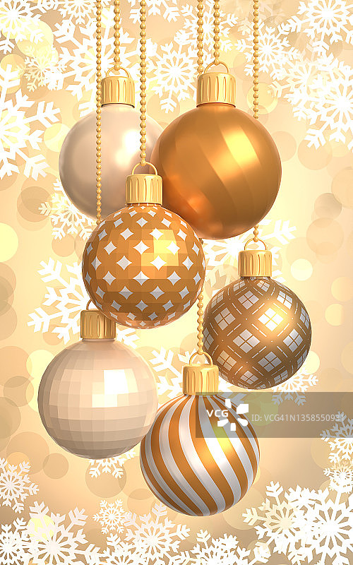 圣诞新年智能手机和贺卡背景与装饰在黄色的背景图片素材