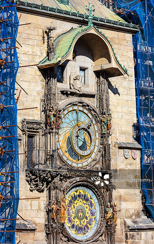 布拉格天文钟的修复图片素材