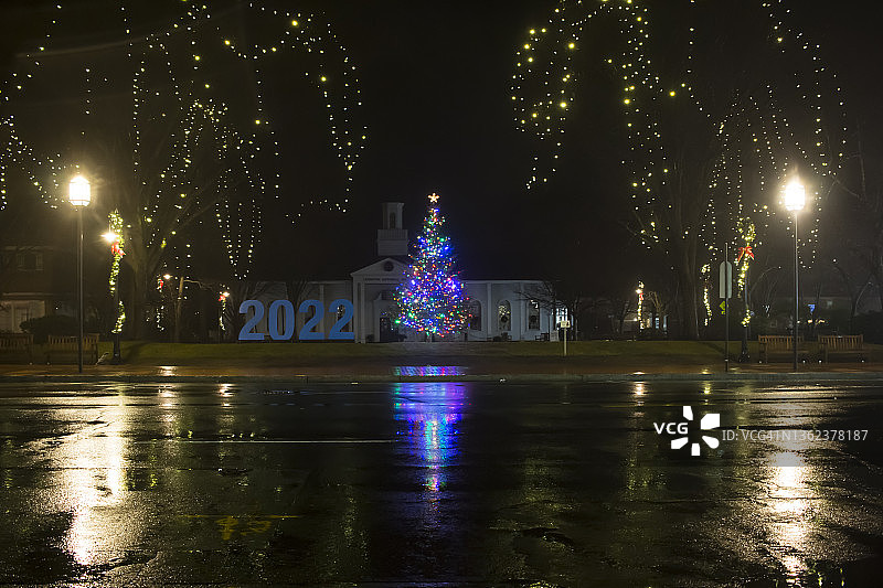 列克星敦圣诞灯饰，节日之夜图片素材