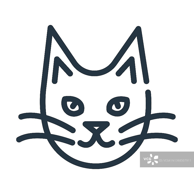 土耳其安哥拉细线图标。安哥拉，字符线性图标从猫集概念孤立轮廓符号。矢量插图符号元素的网页设计和应用程序。图片素材