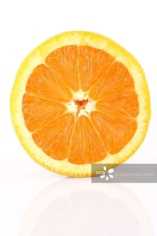 新鲜的橘子片，靠近图片素材