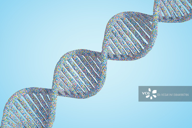 DNA螺旋分子结构多色图片素材