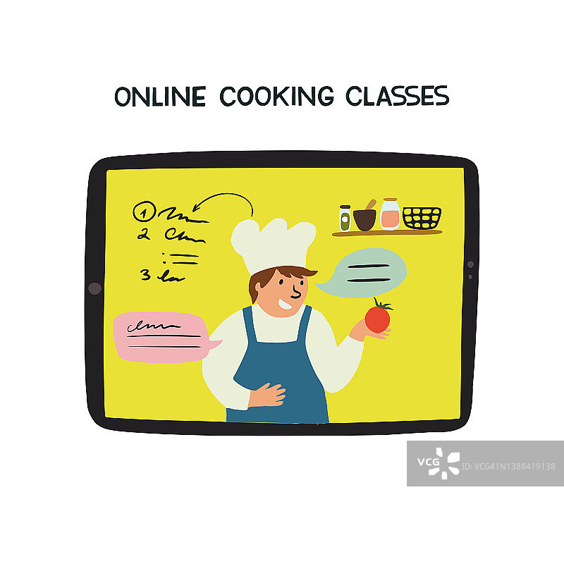在线烹饪课程概念图片素材