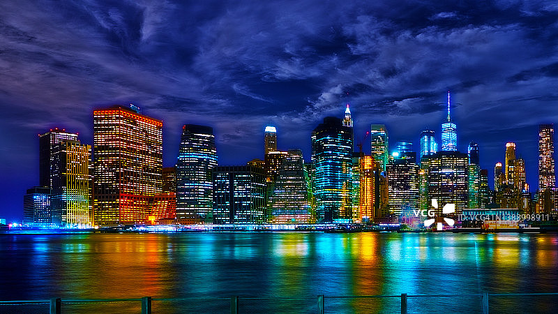 曼哈顿金融区创意之夜图片素材