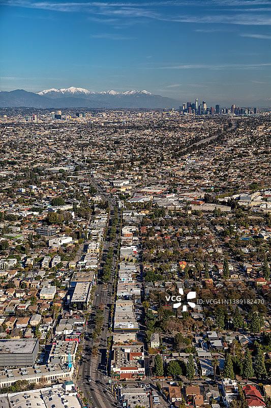 空中城市景观加州洛杉矶的城市景观图片素材