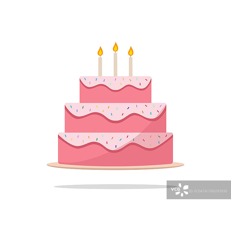 生日派对蛋糕图标矢量设计。图片素材