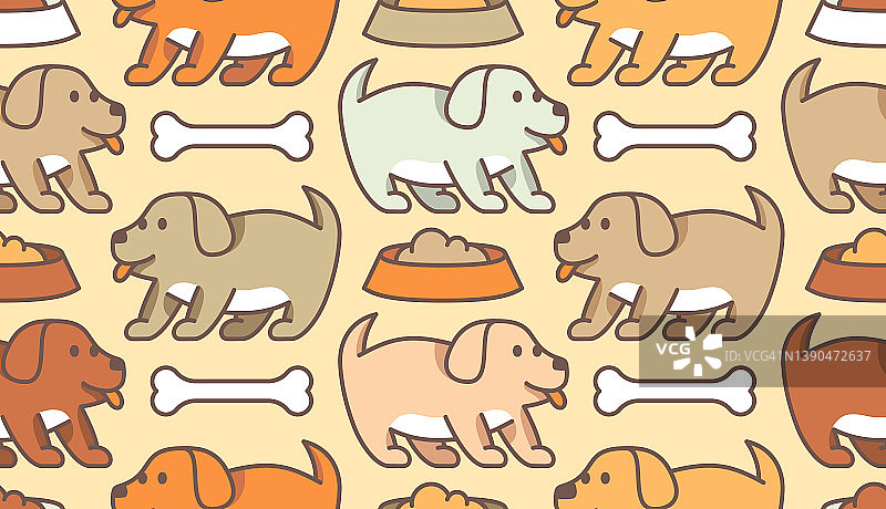 小狗和狗无缝瓷砖重复的背景图案图片素材