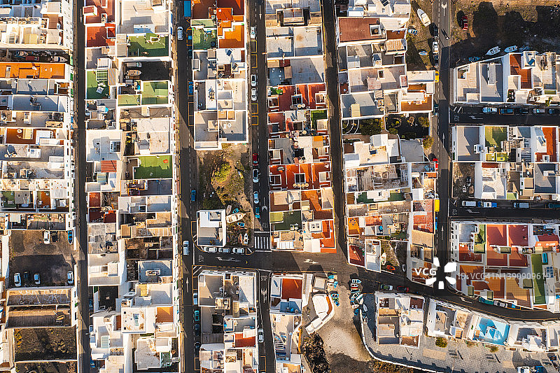俯瞰一个典型的加纳利亚小镇，兰萨罗特，西班牙图片素材