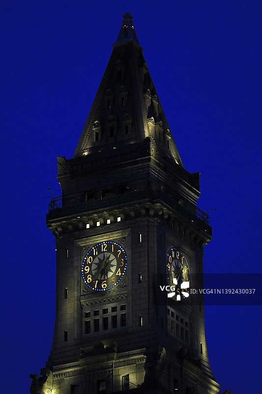 波士顿海关大楼上的钟塔图片素材