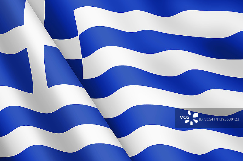 希腊挥舞国旗3d插图风波纹图片素材
