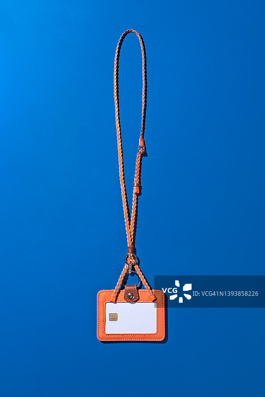 空白智能卡身份证徽章与挂绳图片素材