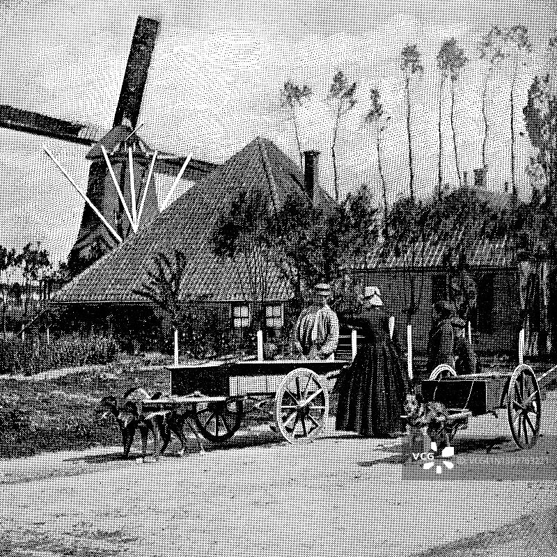 19世纪荷兰乡村生活图片素材