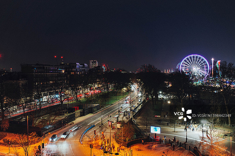 伦敦市中心的夜晚图片素材