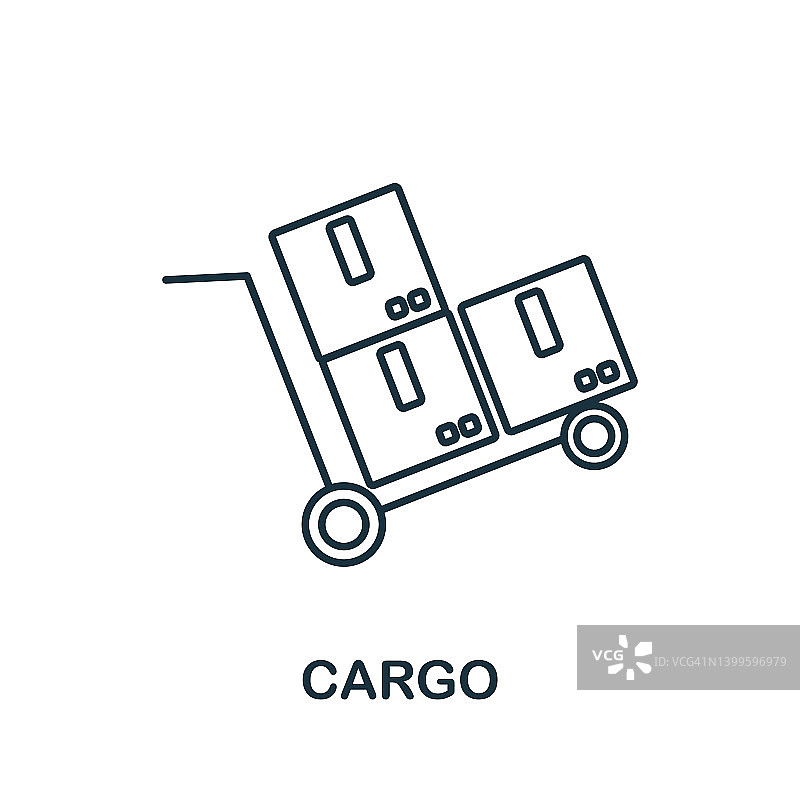 货行图标。单色简单的货物轮廓图标模板，网页设计和信息图图片素材