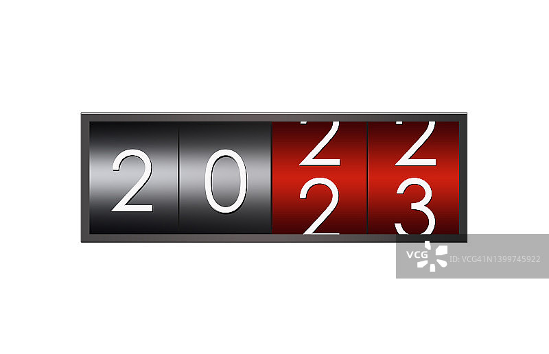 2022 2023倒数计时器隔离在白色背景。新年快乐，圣诞快乐图片素材
