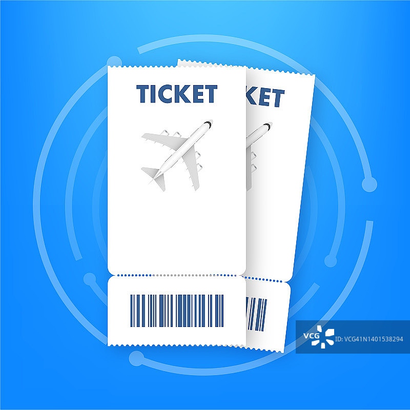 机票或登机牌装在特别服务信封内。向量股票插图图片素材