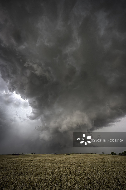 穿越大平原金色麦田的风暴图片素材