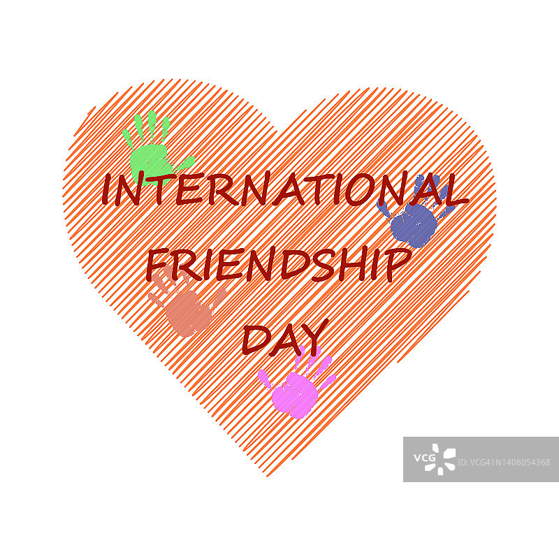 国际友谊日。心印。向量。图片素材