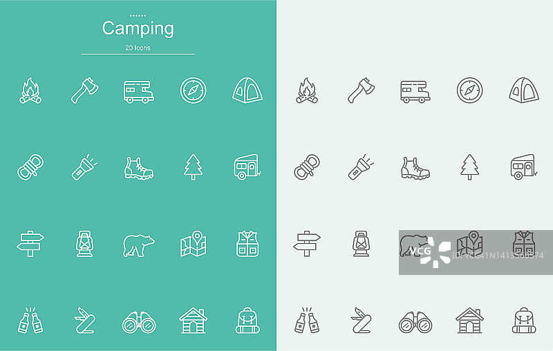 露营一行图标图片素材