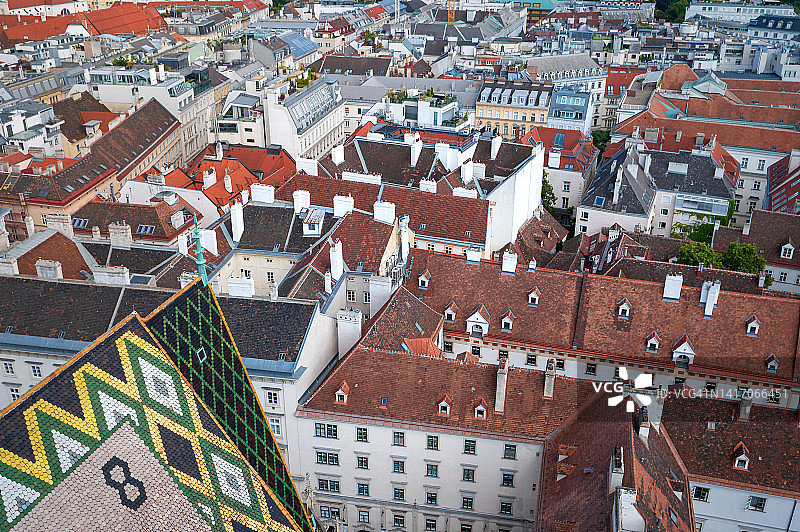 维也纳市中心天际线高角度视角图片素材