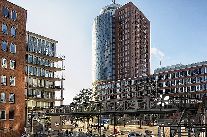 汉堡港区的现代办公大楼。图片素材