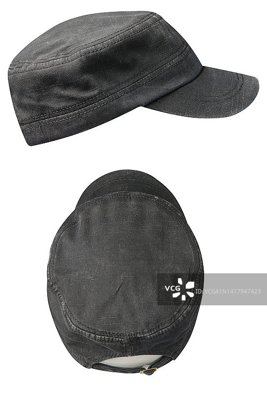 运动帽孤立在白色背景，黑色帽图片素材