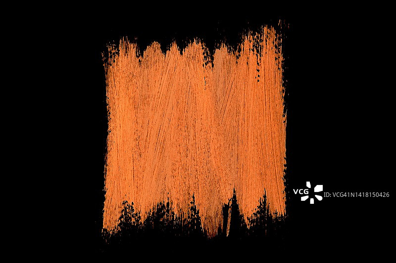 橙色彩色荧光刷或黑色背景条纹，艺术抽象刷纹理，抽象颜色，抽象纹理图片素材