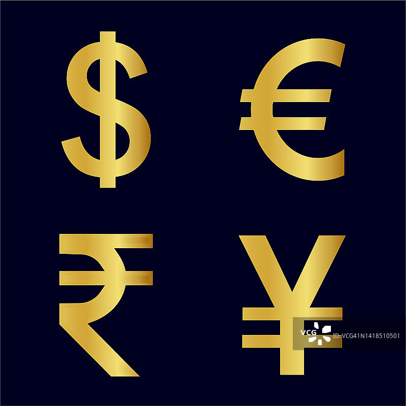 黄金货币符号矢量插图图片素材